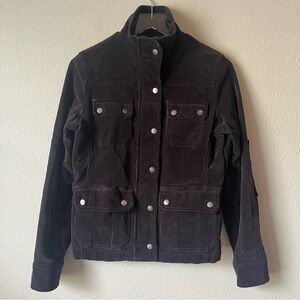 Kut From The Kloth Dark Gray Corduroy Zipper Snap Button Jacket Size Small